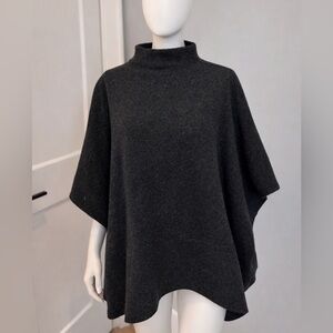Aritizia Wilfred Wool grey Turtleneck poncho sweater